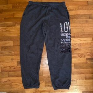 VS Pink sequin jogger pants